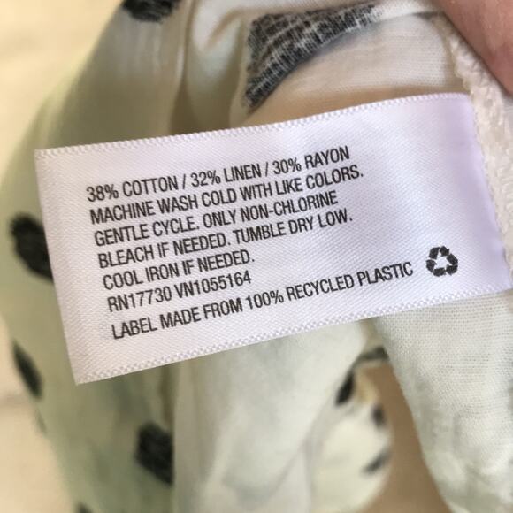 NEW A New Day Cotton Linen Polka Dot Sheer White Black Tank Women's Size M - Picture 9 of 9